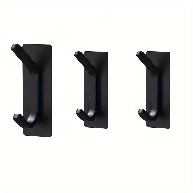 3pcs Adhesive Stainless Steel Hook Wall Mounted Towel Coat Hook