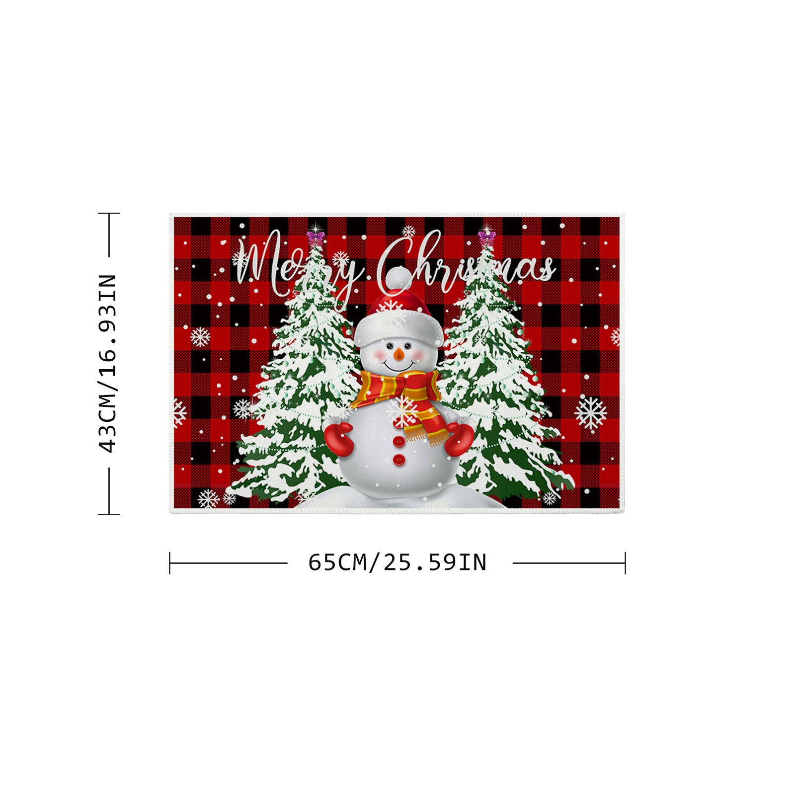 Christmas Snowman Kitchen Mat Absorbent Non-slip Long Strip Floor Mat