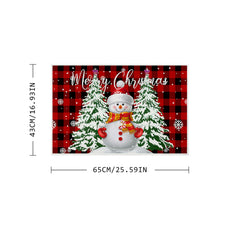 Christmas Snowman Kitchen Mat Absorbent Non-slip Long Strip Floor Mat