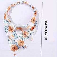 5pcs Flower Print Bandanas Elastic Triangle Scarf Headband Boho Kerchief