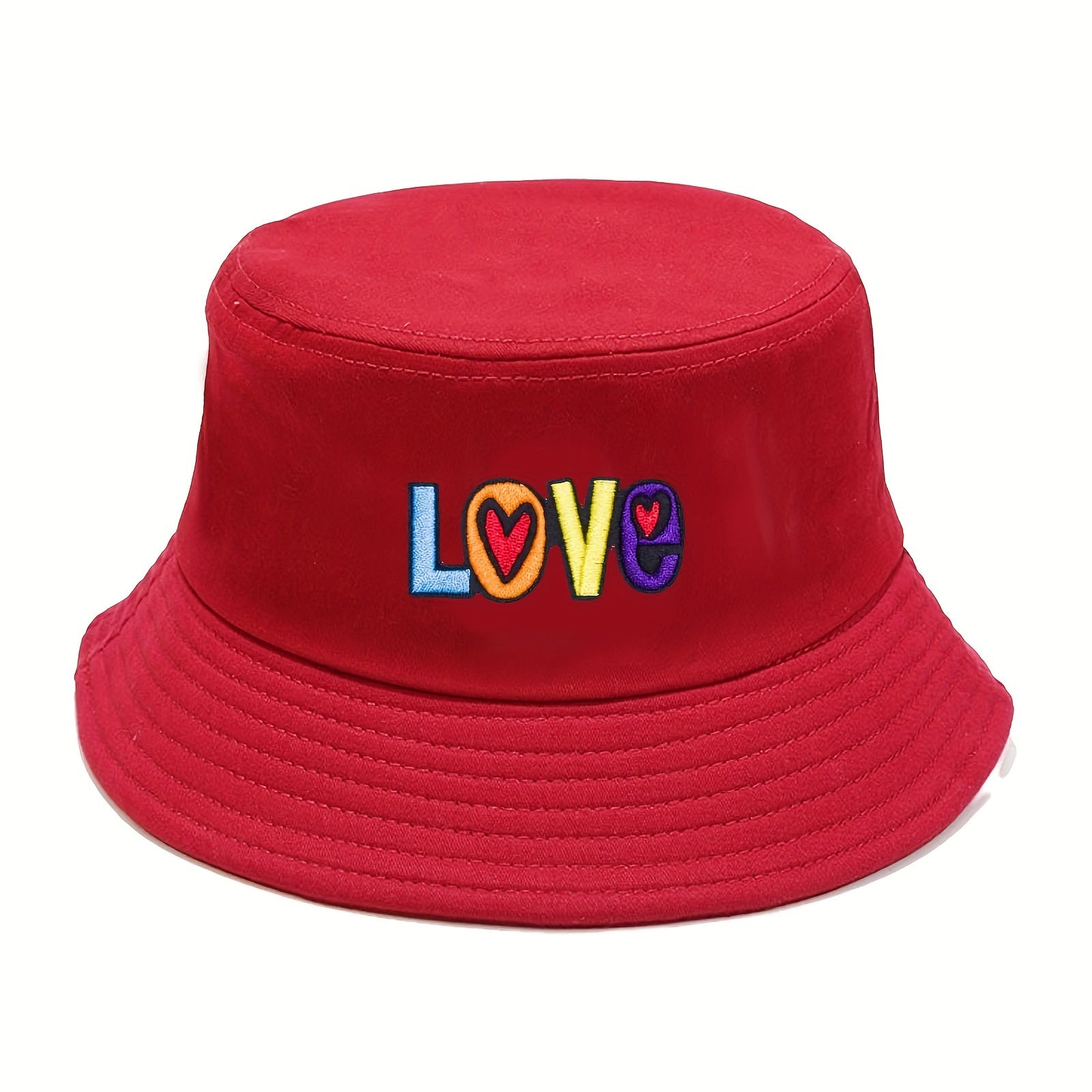 Mens Bucket Hat Love Embroidered Fisherman Hat