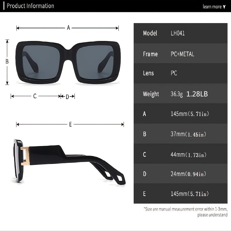Vintage Square Frame Lens Sunglasses