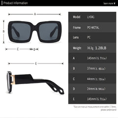 Vintage Square Frame Lens Sunglasses