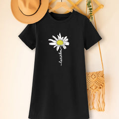 Toddler Girls Daisy Graphic T-Shirt Dress Kids Summer Clothes