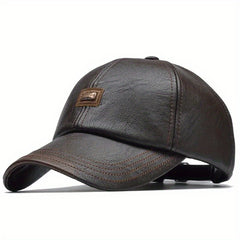 Adjustable PU Leather Baseball Cap Unisex Solid Dad Hat