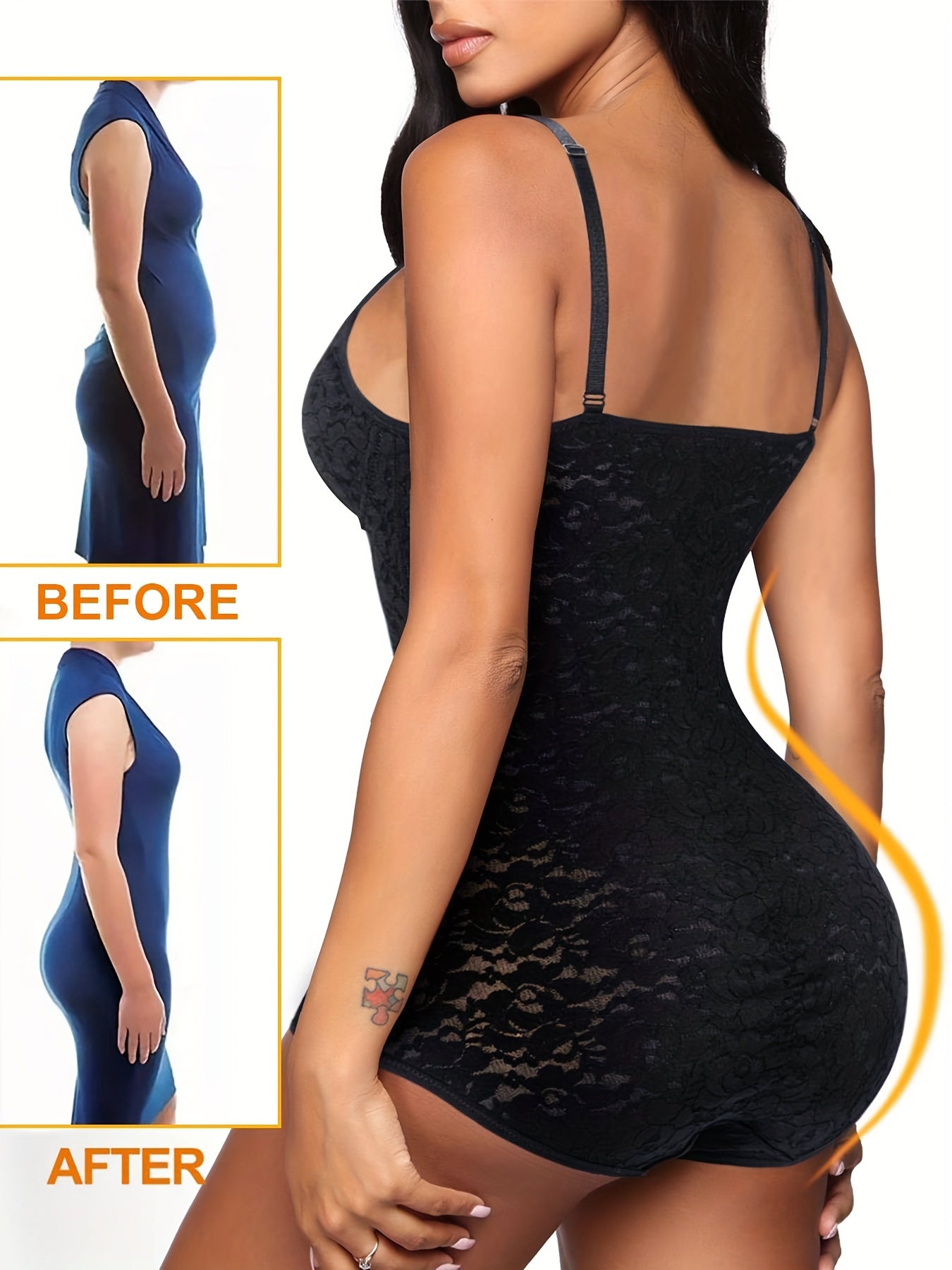 Lace Layered Bodysuit Tummy Control Shapewear