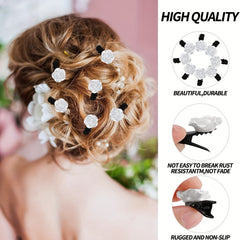 10pcs Mini Roses Hair Clips Bridal Hair Jewelry Wedding Accessories DIY Bride