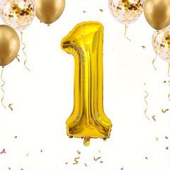 1pc 32 inch Golden Number Balloons - Suitable For Celebrations and Events