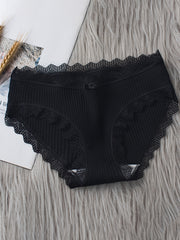 4pcs Girls Lace Trim Elastic Waist Briefs for Girls 12-15 Years
