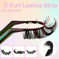 3 Pairs Cat Eye False Eyelashes, Curling and Long Lasting