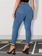 Ripped High Stretch Skinny Jeans