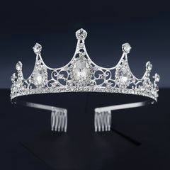 Pink Rhinestone Baroque Crown Hairband Headband Party Favor Decorations