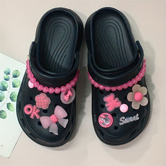 Pink Bear Shoe Charms for Clogs Garden Shoes DIY Accessories