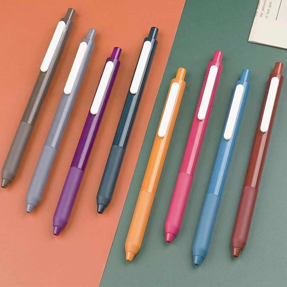 8Pcs Colored Gel Pens Fine Point Smooth Writing Retro Ink