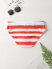 Men's Stripe Swim Brief Quick Dry Low Rise Beach Trunk