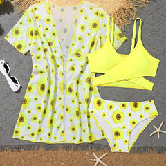 Girls Sunflower Bikini Swimsuit Sets for Summer Party