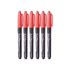 6Pcs Permanent Art Marker Pen Fine Point Waterproof Thin Nib Red 1.5mm