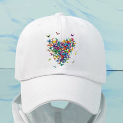 Heart & Butterfly Print Baseball Cap Women's Lightweight Casual Sun Hat