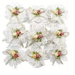 10pcs Lace Fabric Flower Butterfly Craft Decoration Sewing Supplies DIY