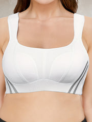 Striped Racer Back Tank Bra Adjustable Straps