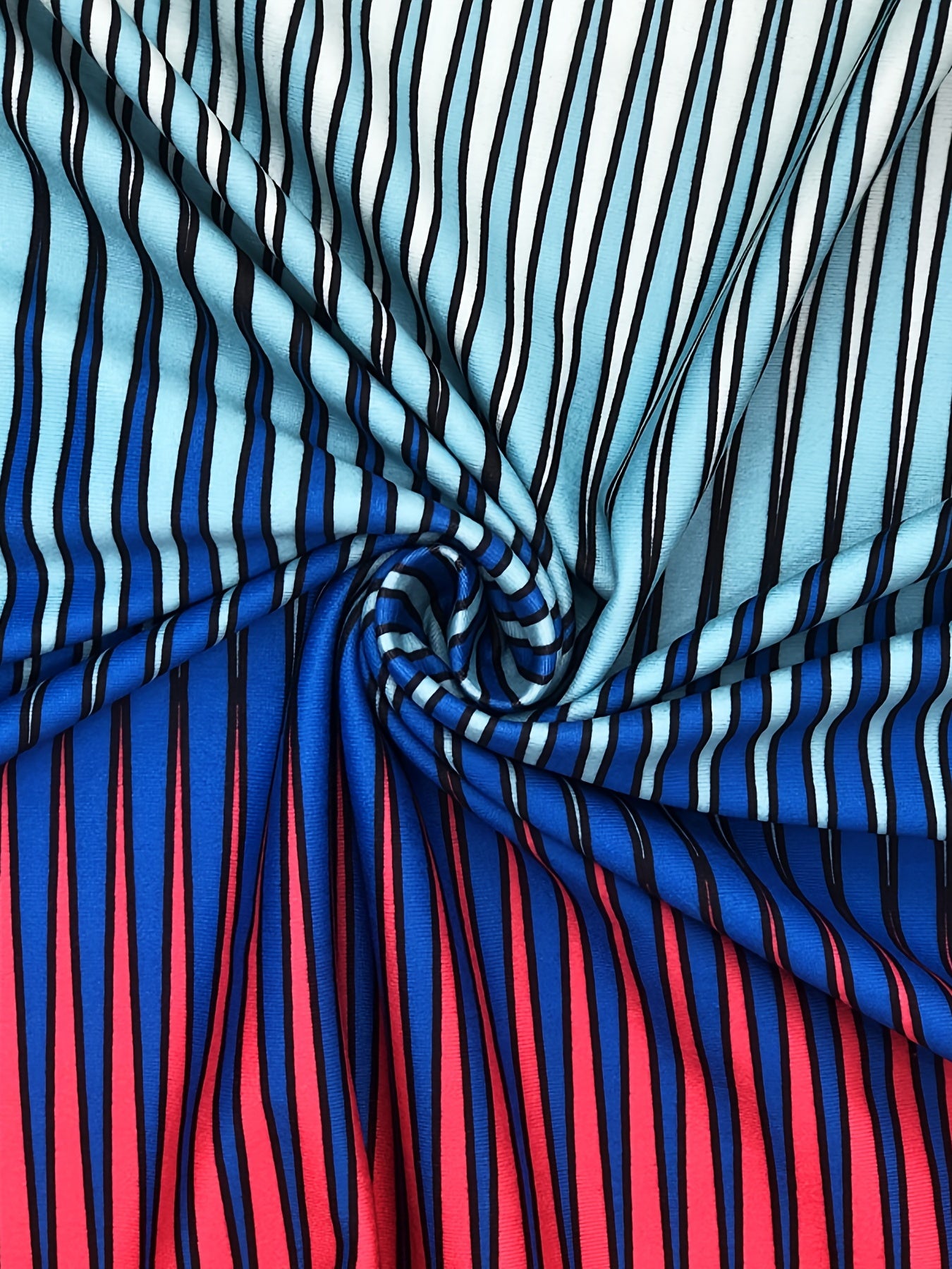 Ombre Striped Print Short Sleeve Slim Fit Maxi Dress Women's Plus