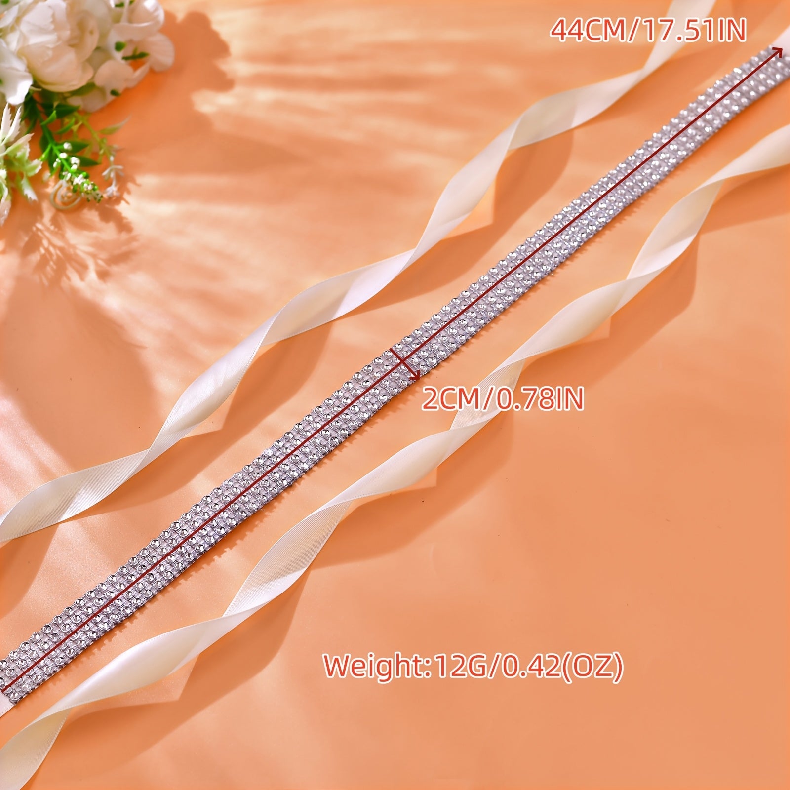 Adjustable Acrylic Rhinestone Bridal Sash Wedding Belt