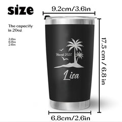 Personalized 20oz Stainless Steel Coffee Mug w/ Lid - Ideal Gift for Men & Women