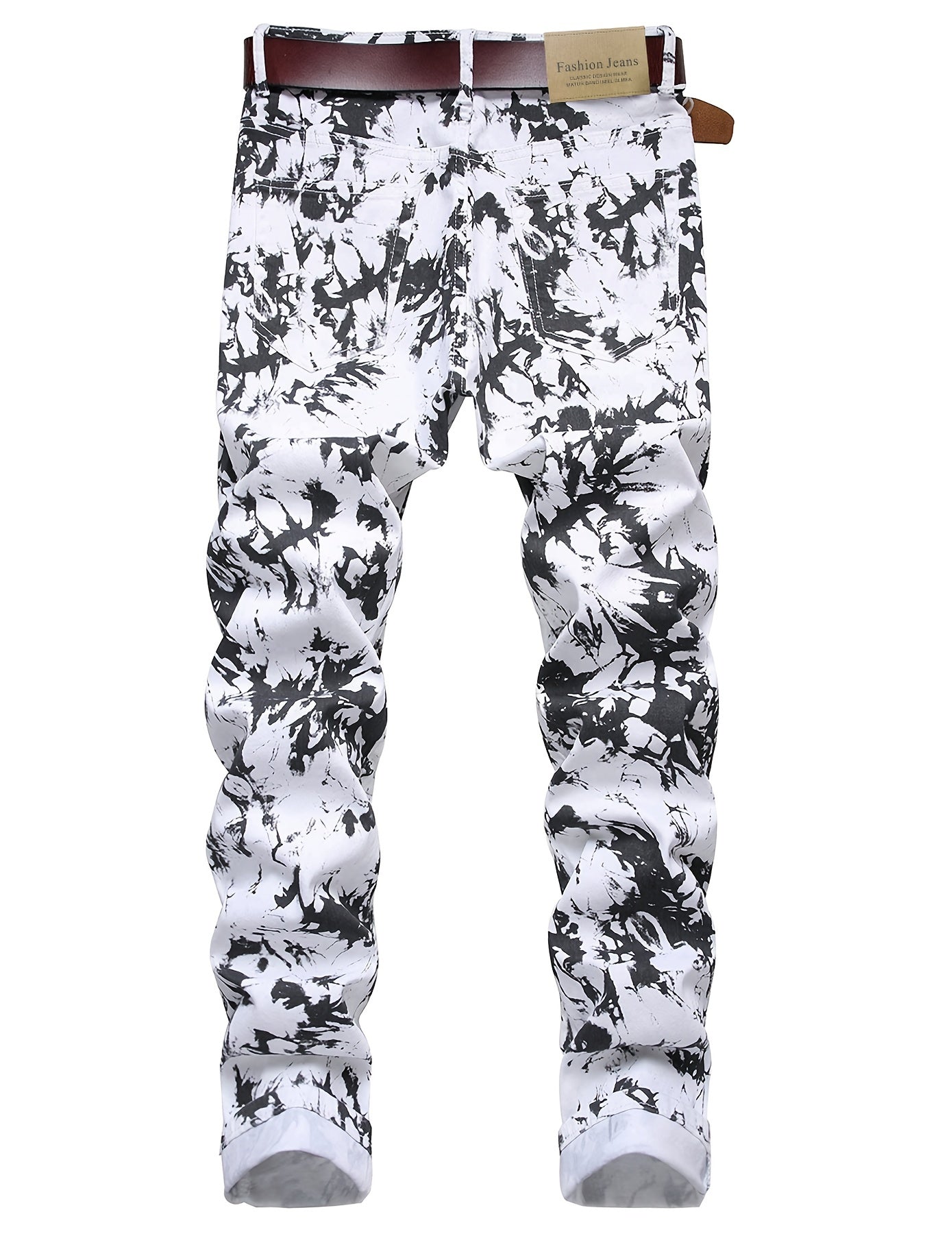 Men's Slim Fit Printed Jeans for Spring