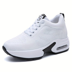 Women's Air Cushion Platform Sneakers with Hidden Heel