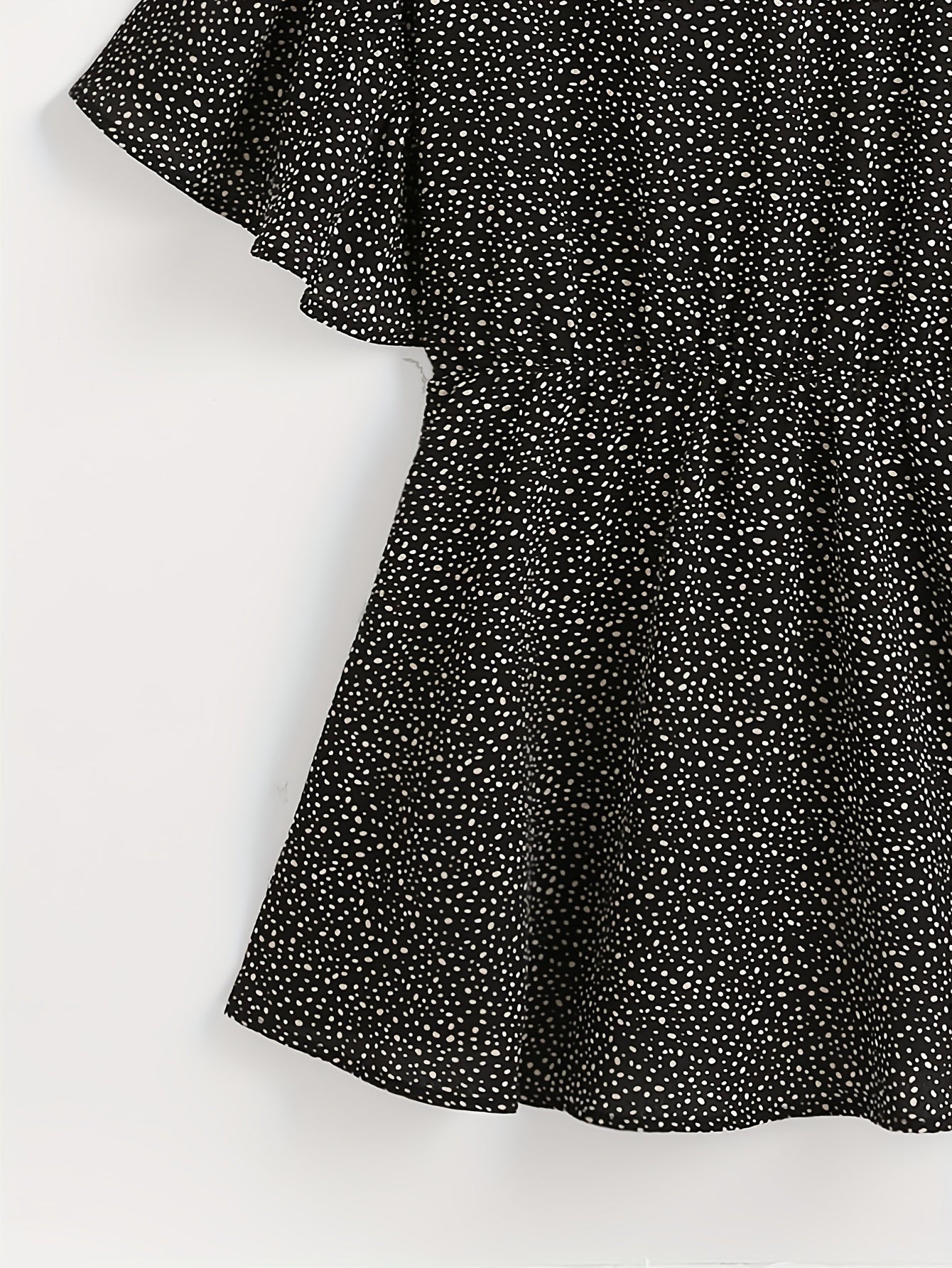 Polka Dot Butterfly Sleeve Peplum Top