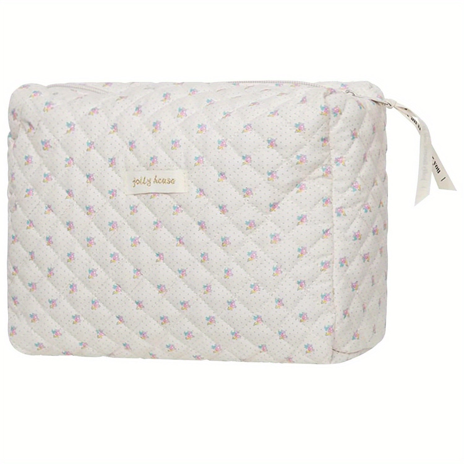 Quilted Floral Toiletry Bag Large Travel Organizer For Women