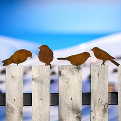 4pcs Garden Bird Silhouette Metal Craft Outdoor Yard Decoration