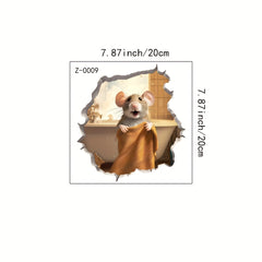 Lovely Mouse Bath Wall Sticker for Bedroom Living Room PVC Waterproof