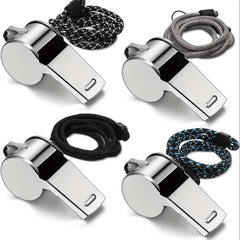 8pc Stainless Steel Whistles w/ Lanyard For Coaches