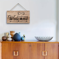 Wooden Door Sign Welcome Wall Hanging Decoration
