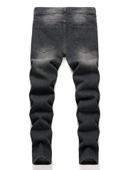 Boys Ripped Distressed Stretch Jeans Skinny Slim Fit Washed Denim Pants