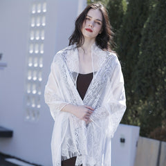 Hollow Tassel Shawl Lace Veil for Women
