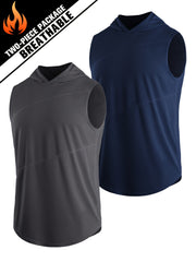 Men's Casual Hooded Tank Top Quick Dry Sleeveless T-Shirt