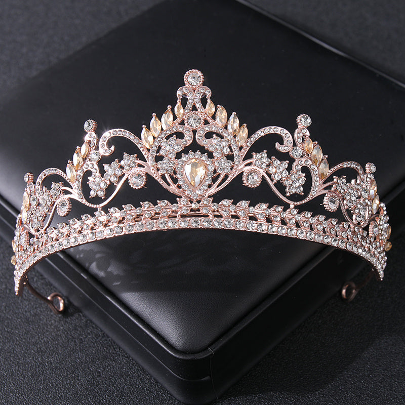 Golden Floral Wedding Bridal Crown Tiara