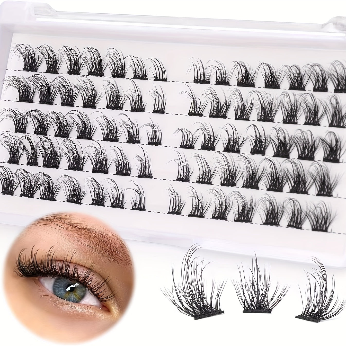 Cat Eye Lash Clusters Flat Lashes Natural Look