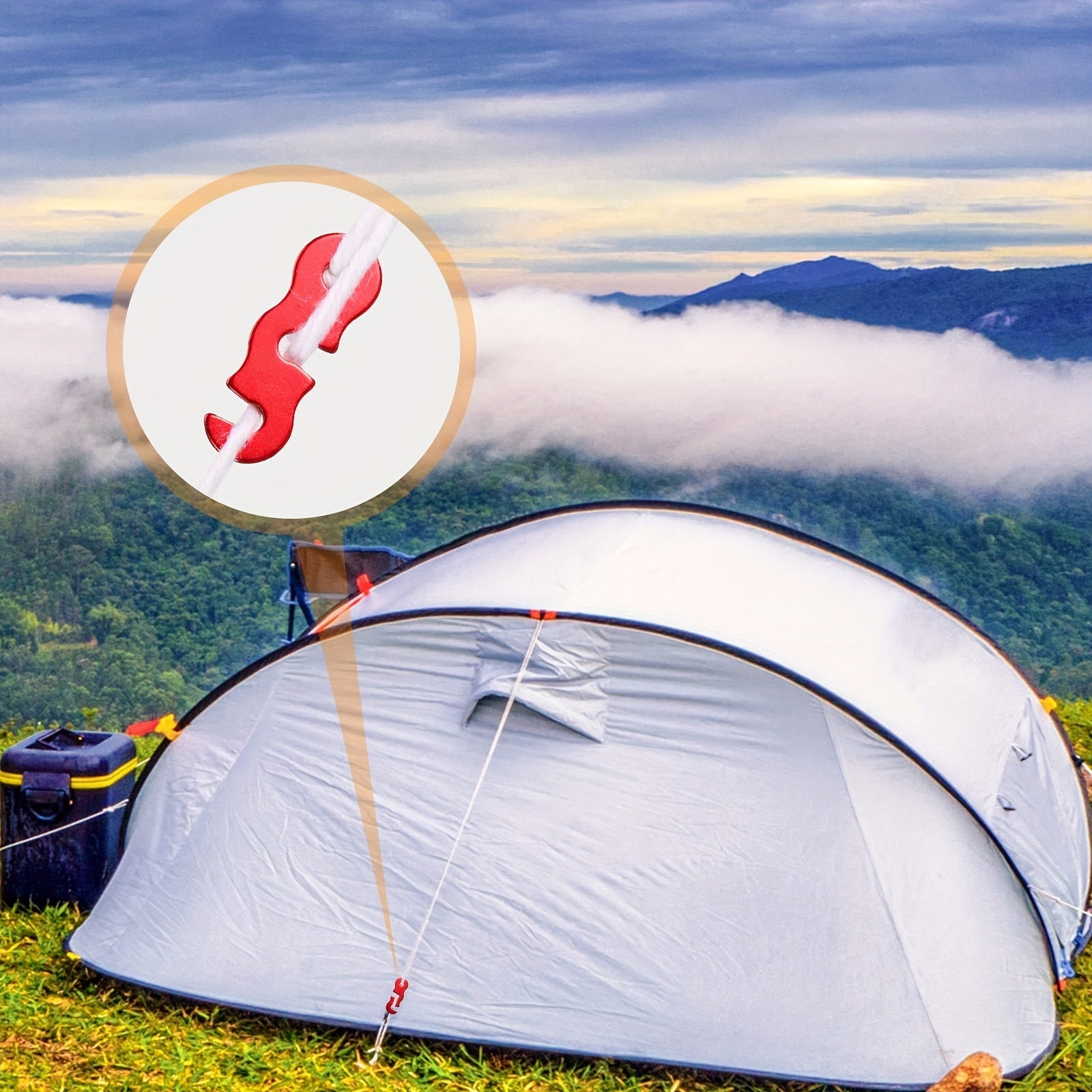 30pcs Aluminum Guyline Cord Adjusters for Camping Hiking Back