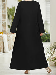 Solid Long Sleeve Loose Fit Maxi Dress