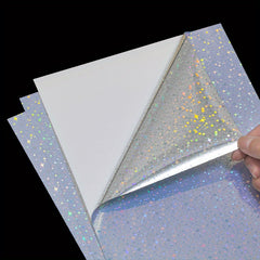 5pcs Holographic Flash Sticker Diffuse Waterproof Spot Rainbow Star A4 Vinyl