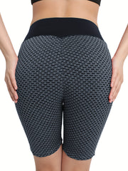 High Waist Yoga Pocket Shorts Sports Running Fitness Athletic Shorts