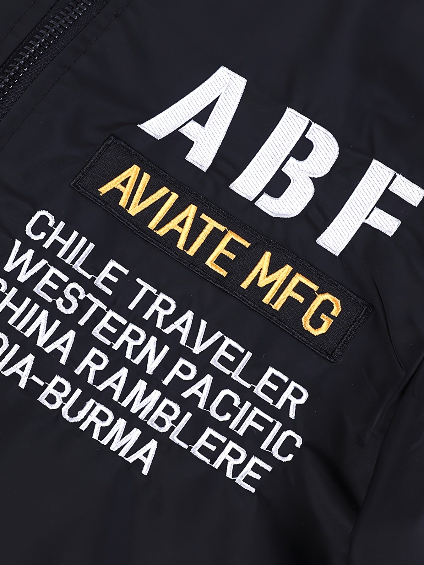 Embroidered Jacket Men's Zip Up Baseball Jacket