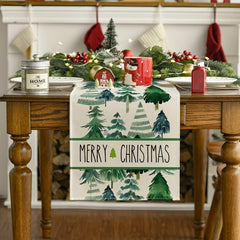 Watercolor Christmas Themed Table Mat Cover