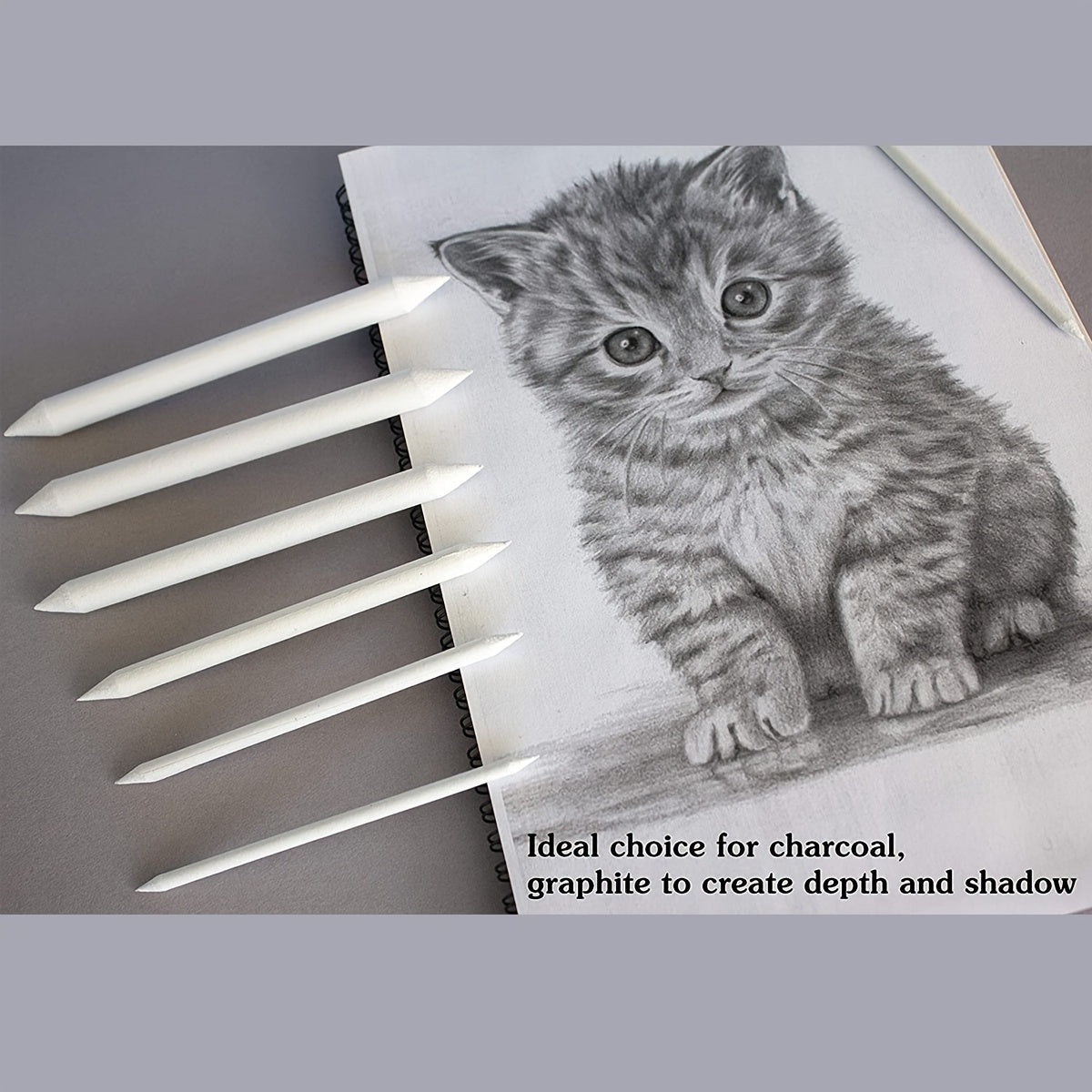 12pcs Blending Stumps & Tortillions for Paper Art with Sharpener