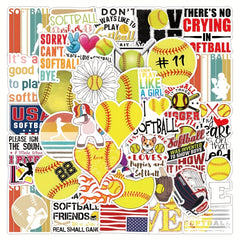 50pcs Fort Softball Graffiti Waterproof Vinyl Stickers