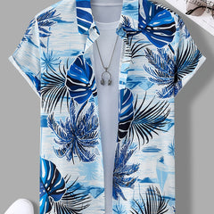 Tropical Hawaiian Shirt Men's Allover Print Button Up Short Sleeve
