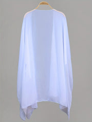 Sheer Beachwear Cover Up Shirt V Neck Loose Fit
